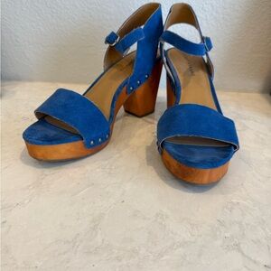 Lucky Brand Blue Platform Sandals